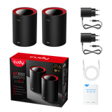 SISTEMA WIFI CUDY M3000(2-PACK) | 1.0 DOBLE BANDA (5GHZ) | AX3000 WiFi 6 MESH 2.5G